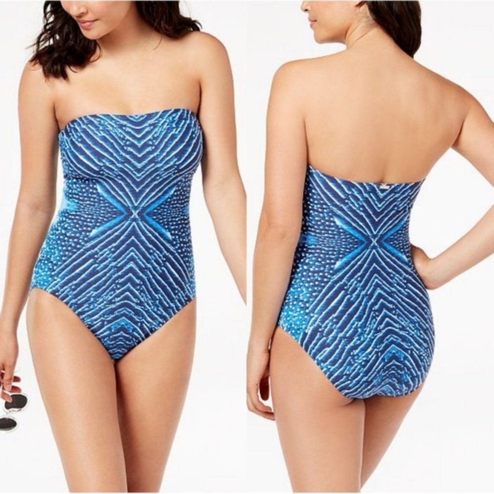 CALVIN KLEIN Women's Artemis Bandeau One-Piece Swimsuit Size 4